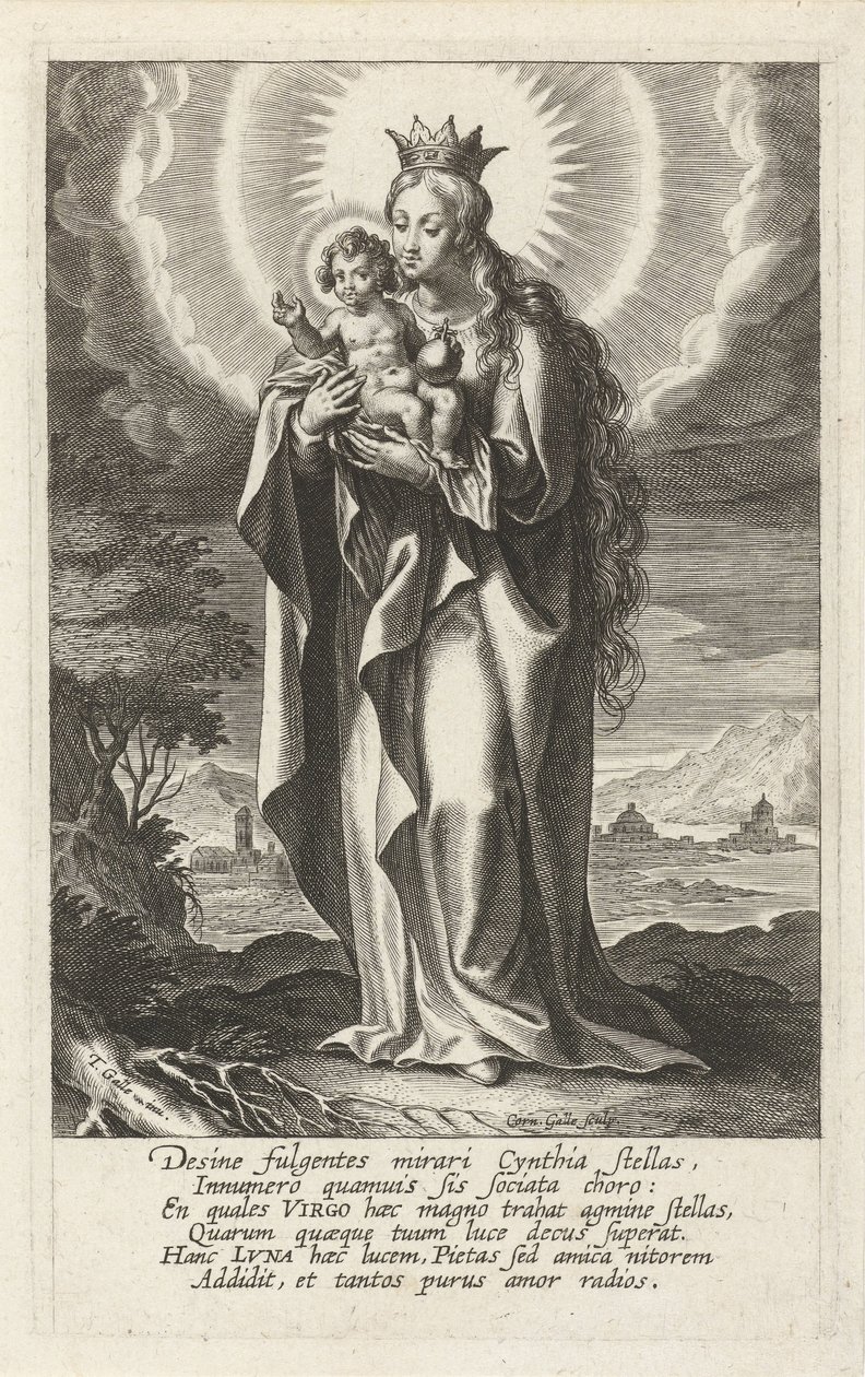 Koronás Mária és gyermeke alkotó: Cornelis Galle (I)