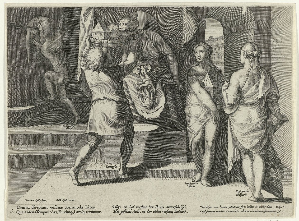 Tulajdonjoggal való visszaélés Visszaélés a perben (sorozat címe) Litis Abusus (sorozat címe) alkotó: Cornelis Galle (I)