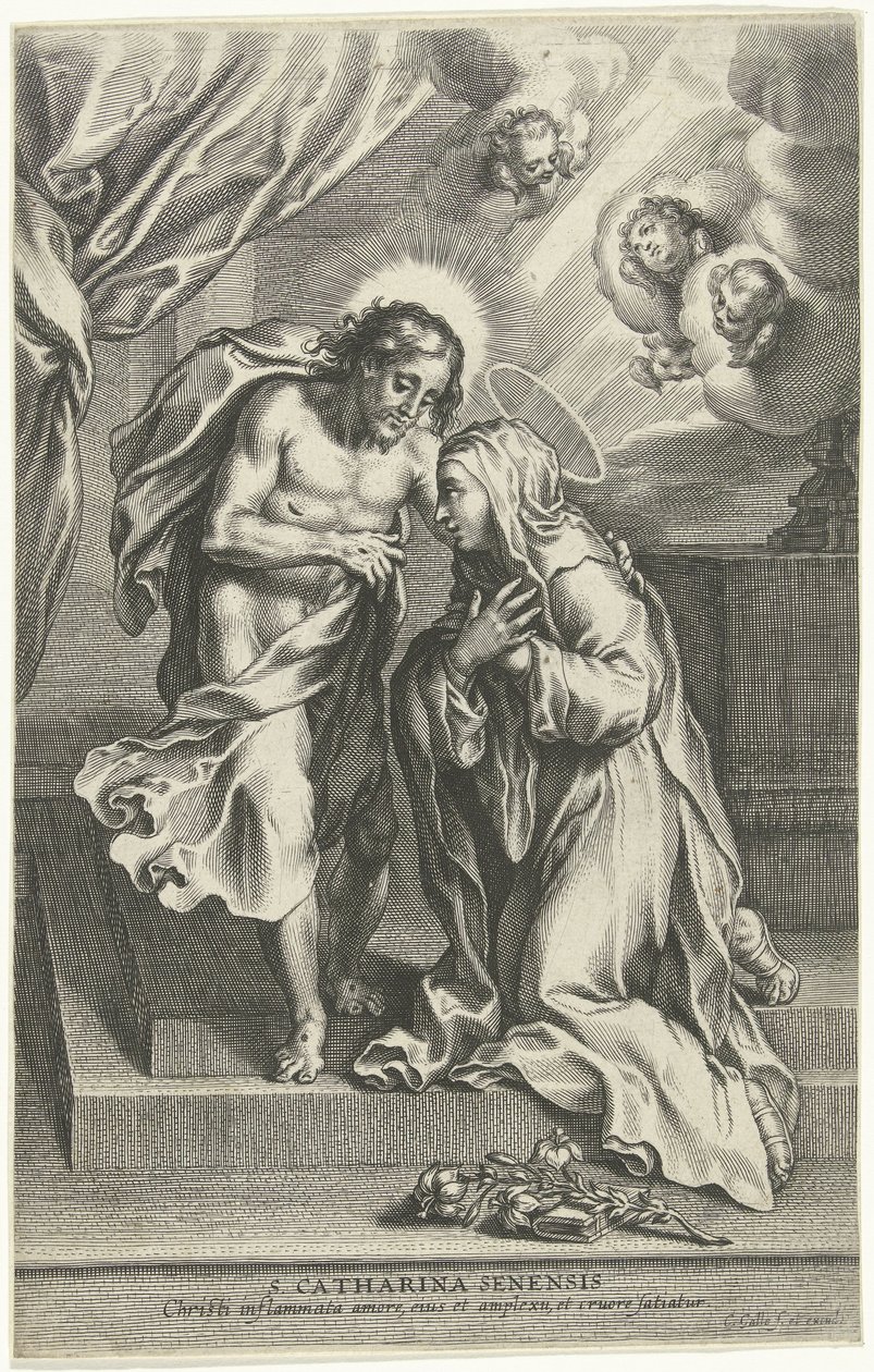 Krisztus és Sienai Szent Katalin alkotó: Cornelis Galle (II)