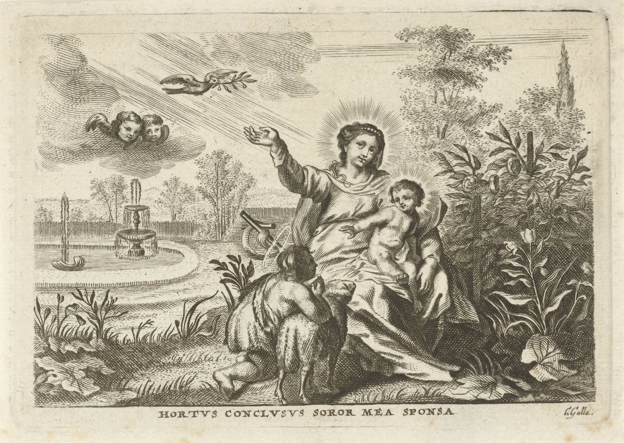 Maria a Hortus Conclususban találkozott Kind en Johannes de Doperrel alkotó: Cornelis Galle (II)
