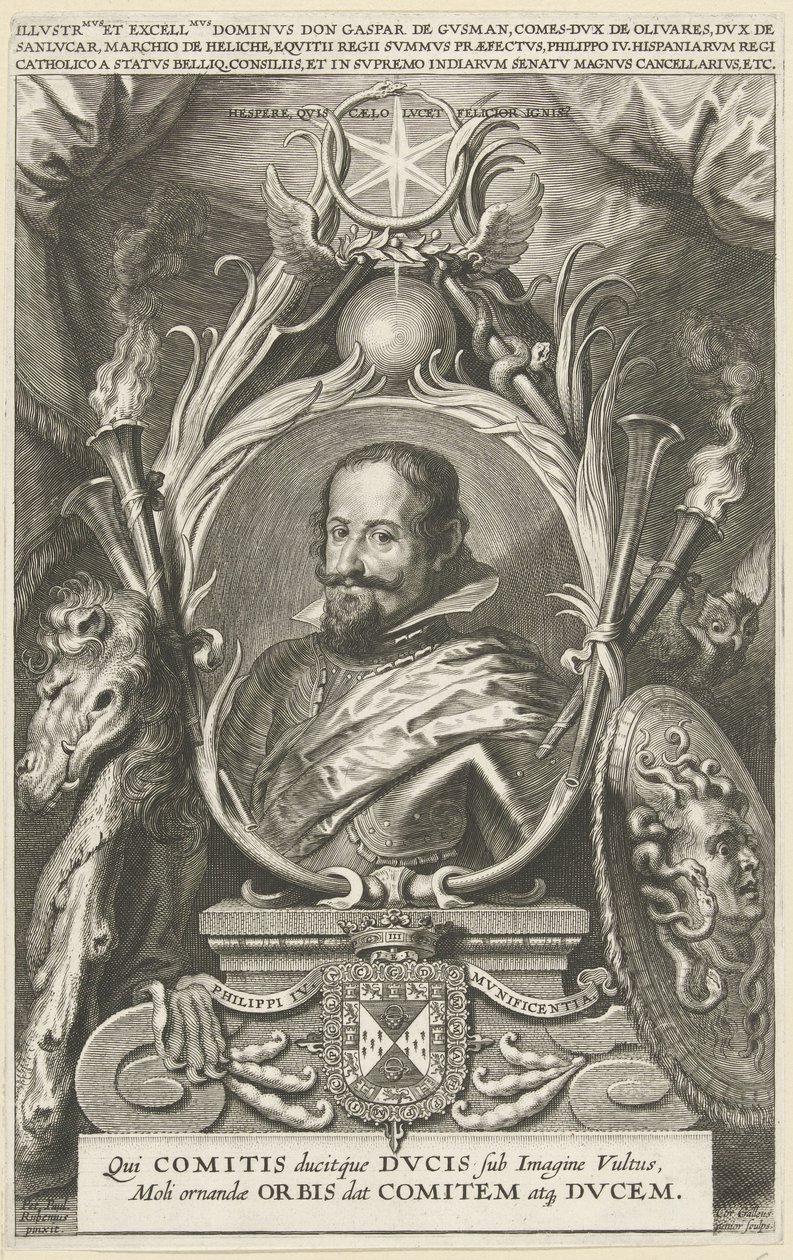 Guzmán Gáspár, Olivares grófja, Szent Lucar hercegének portréja alkotó: Cornelis Galle (II)