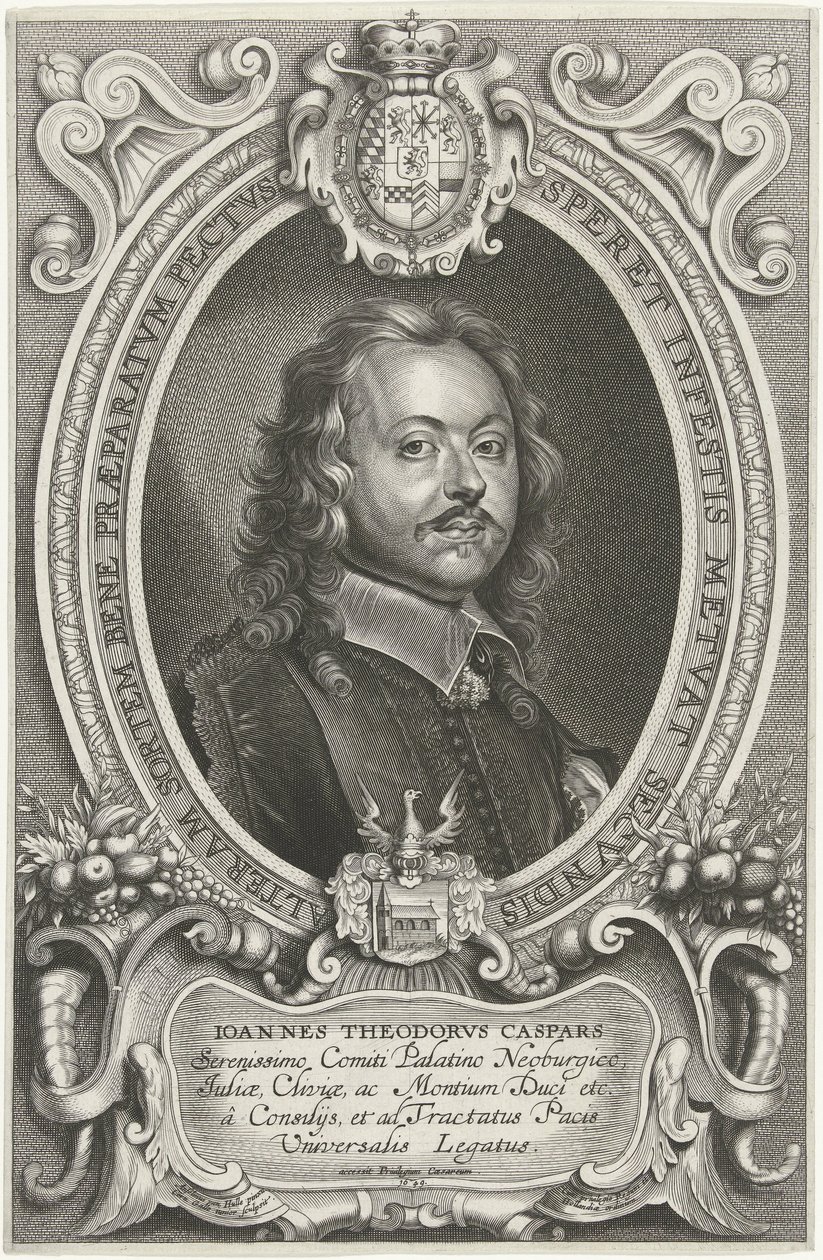 Johann Theodor Caspars portréja A keresztény név leghíresebb nagykövetei a világ megnyugtatásáért, a kolostor és az Osnabruga (...) (sorozat címe) alkotó: Cornelis Galle (II)