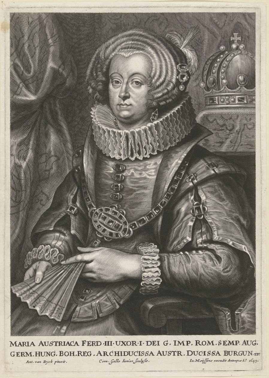 Ausztriai Mária Anna portréja, III. Ferdinánd császár felesége alkotó: Cornelis Galle (II)