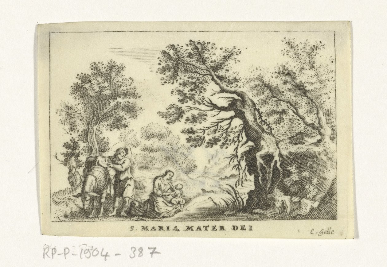 Pihenjen az egyiptomi repülésen alkotó: Cornelis Galle (II)