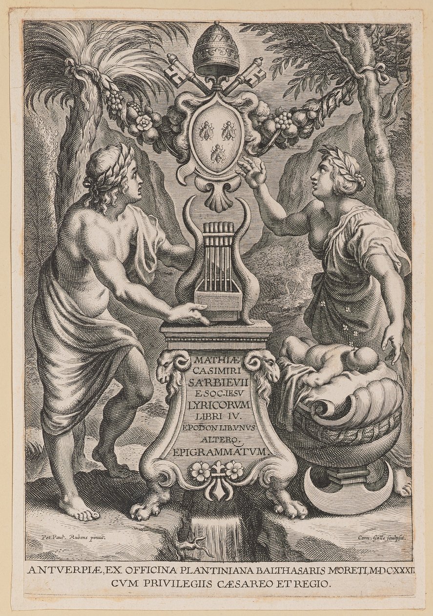 Címlap M.C. Sarbievsky, Lyricum Book IV alkotó: Cornelis Galle I after Sir Peter Paul Rubens