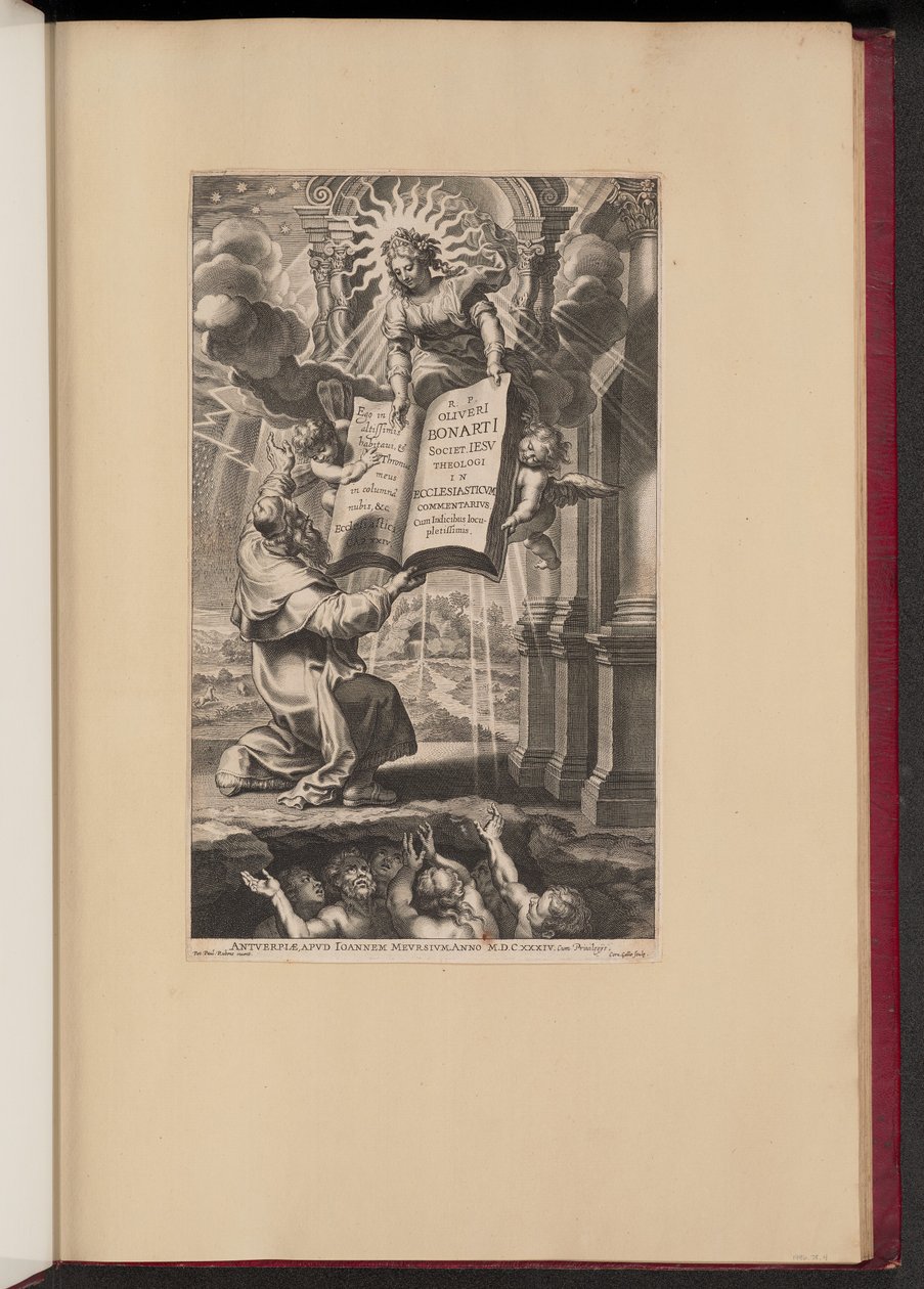 Címlap Olivier Boonaerts "In Ecclesiasticvm Commentarivs..." című művéhez alkotó: Cornelis Galle I after Sir Peter Paul Rubens