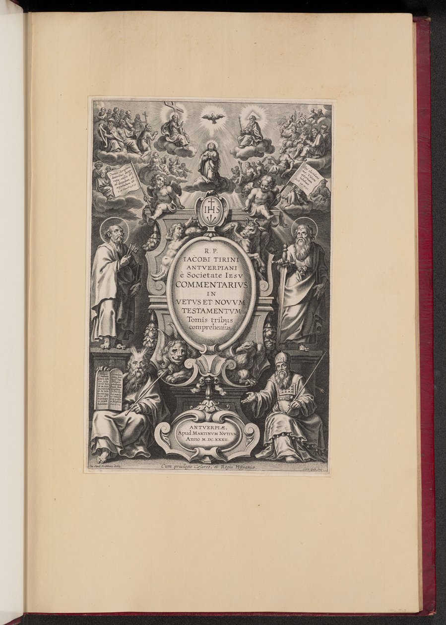 Címlap az R.P. James Tirini: Kommentár az Ó- és Újszövetséghez alkotó: Cornelis Galle I after Sir Peter Paul Rubens