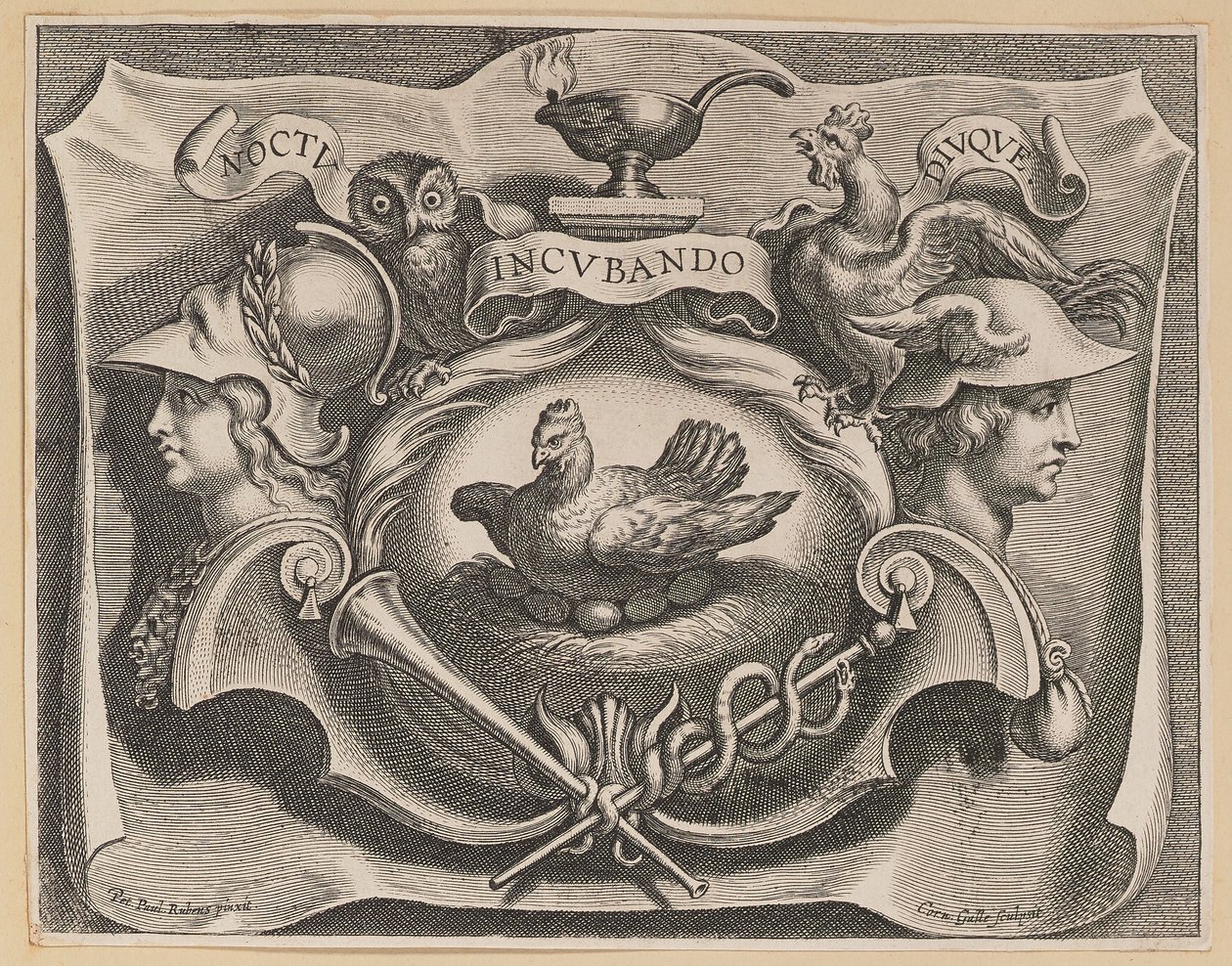 Martinus Bonacina, Opera Omnia címlapjának matricája alkotó: Cornelis Galle I after Sir Peter Paul Rubens