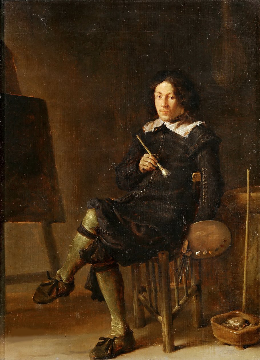 Önarckép festőállvánnyal, 1629. alkotó: Cornelis Hermansz. Saftleven