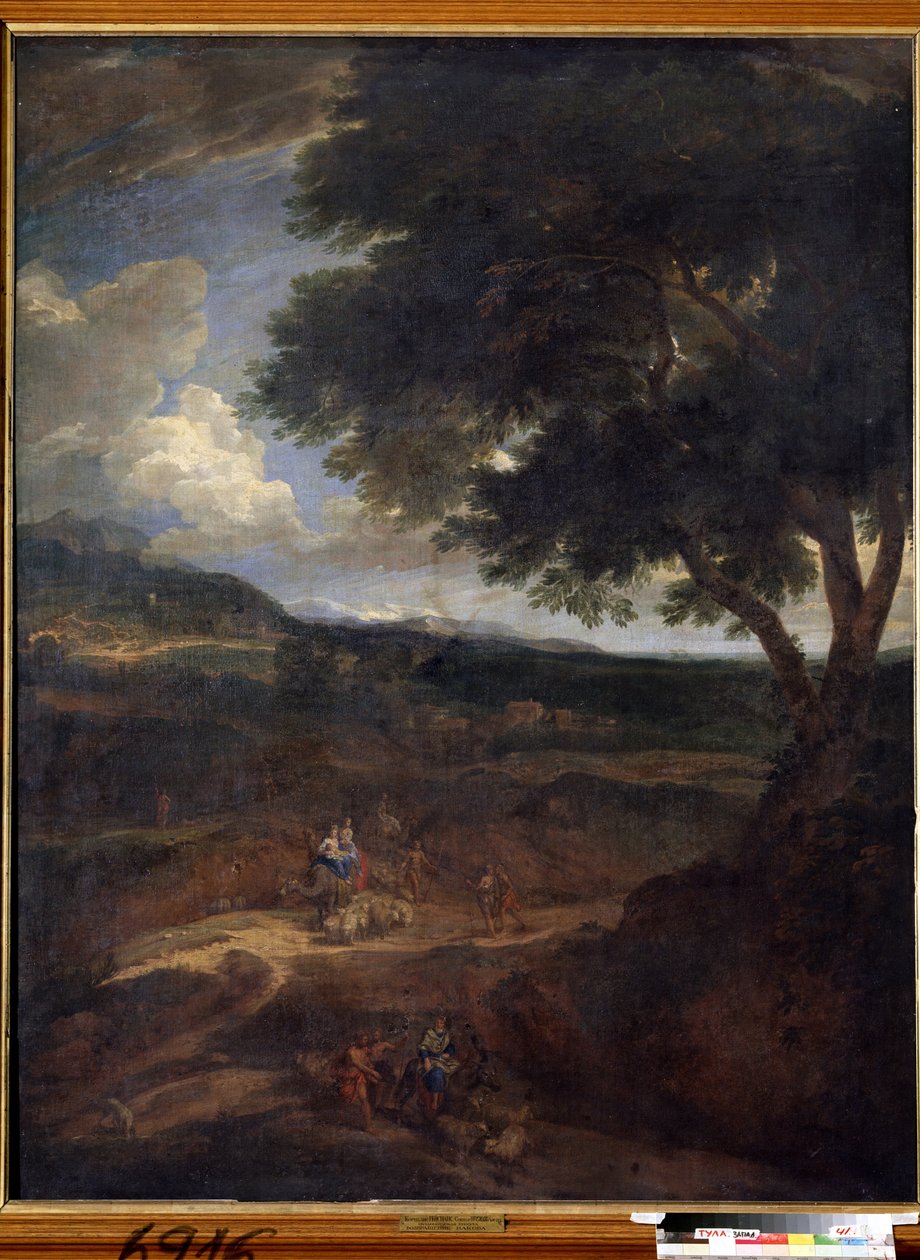 "Jákób visszatér Kánaán földjére feleségeivel és gyermekeivel" (Jákób visszatérése) Constantinus Cornelis Huysmans festménye (1648-1727) Állami Művészeti Múzeum, Tula, Oroszország alkotó: Cornelis Huysmans