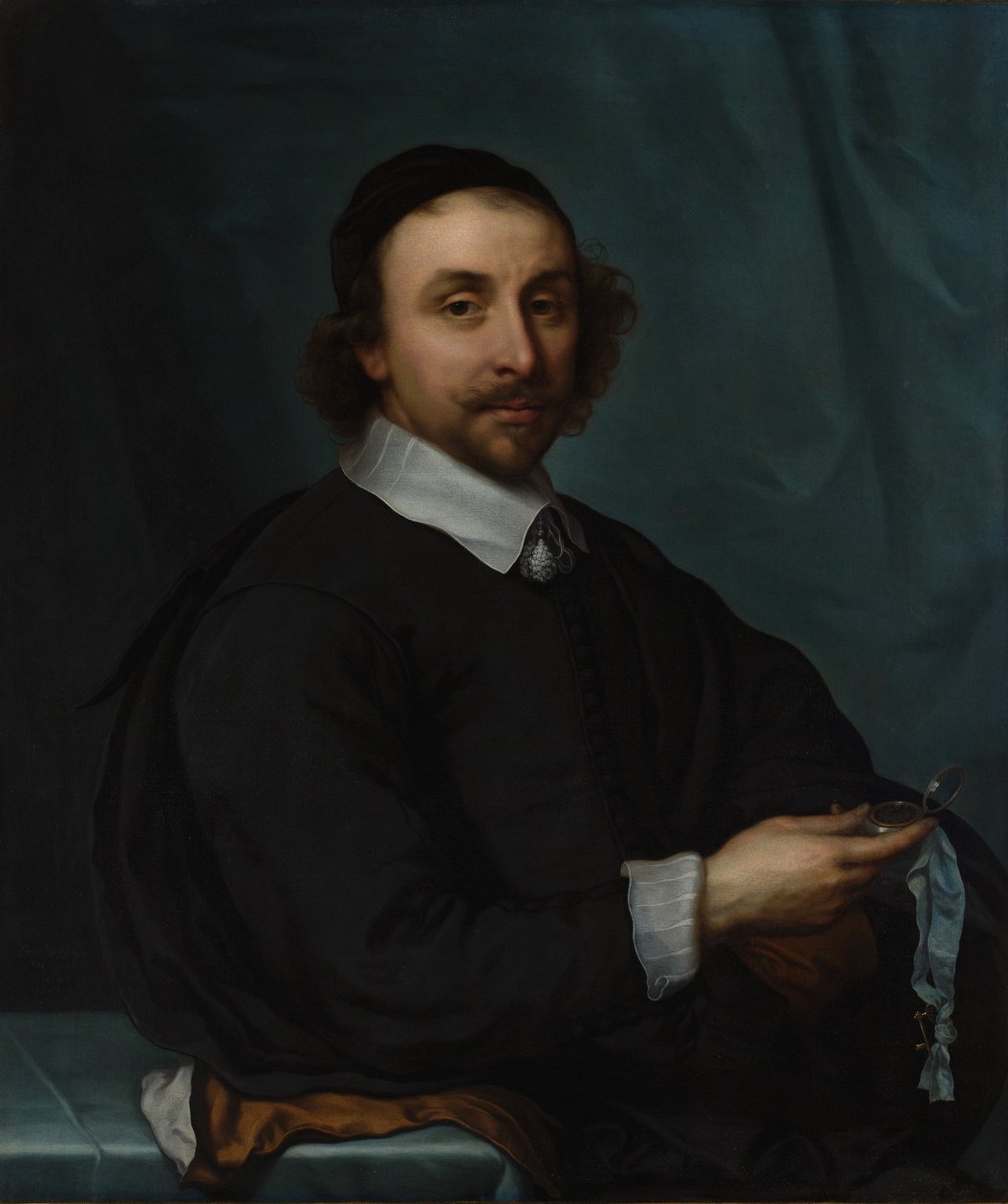Órás férfi portréja, 1657. alkotó: Cornelis Jonson van Ceulen