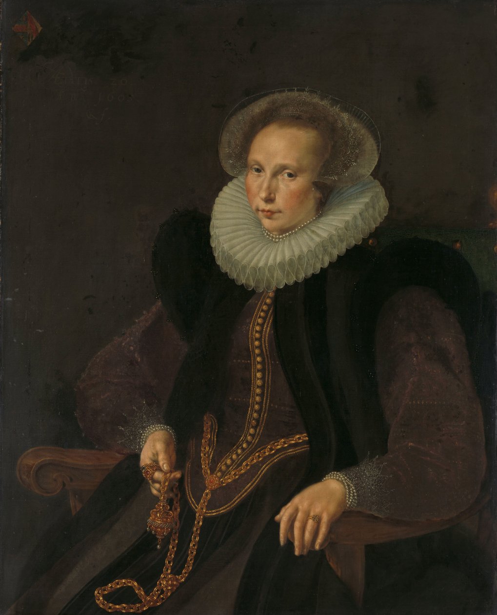 Griete Jacobsdr van Rhijn (1585-1652), Jacob Cornelisz Banjaert felesége, van Neck alkotó: Cornelis Ketel