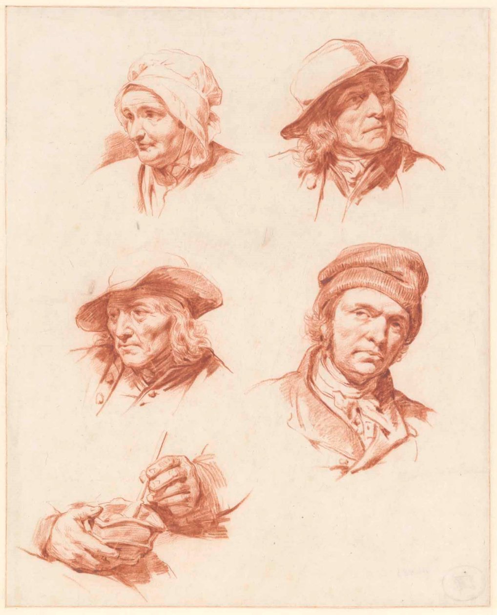 Tanulmánylap fejekkel alkotó: Cornelis Kruseman