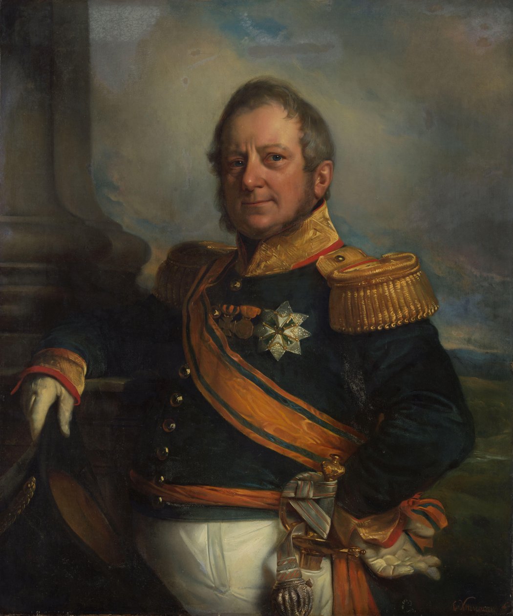 Hendrik Merkus, de Kock báró, a hadsereg parancsnoka és 1826 után Holland Kelet-India főkormányzója portréja alkotó: Cornelis Kruseman