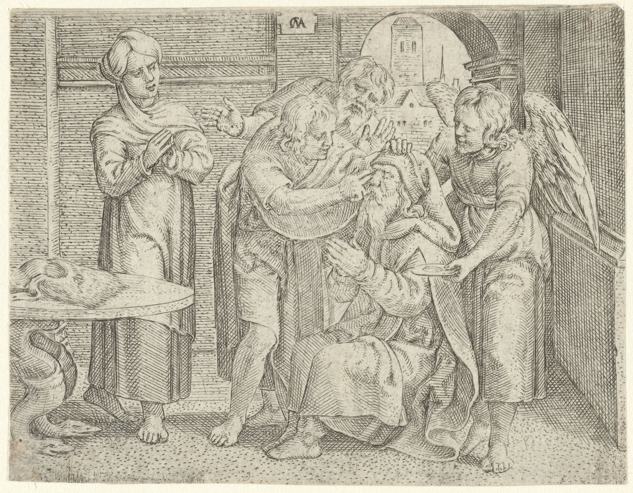 Tobit gyógyulása Tobias története (sorozat címe) alkotó: Cornelis Massijs