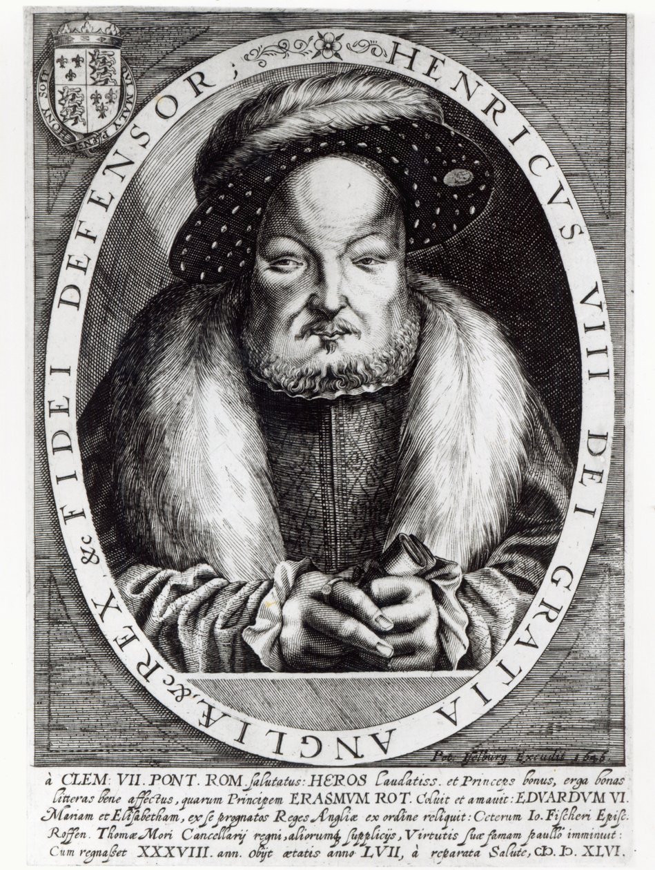 VIII. Henrik portréja, Peter Isselburg metszete, 1646 alkotó: Cornelis Massys