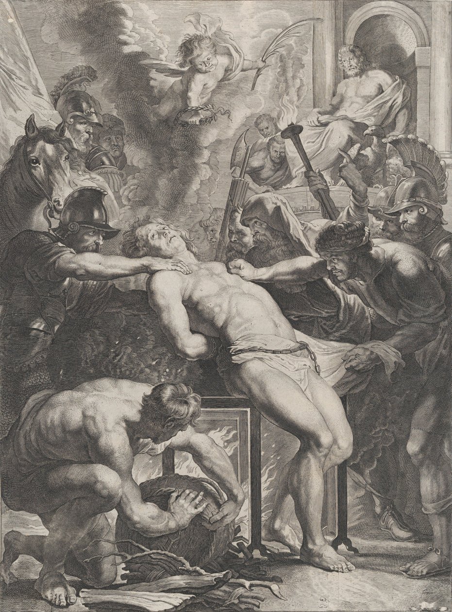 Szent Lőrinc mártíromsága, kb. 1640-70. alkotó: Cornelis Meyssens.