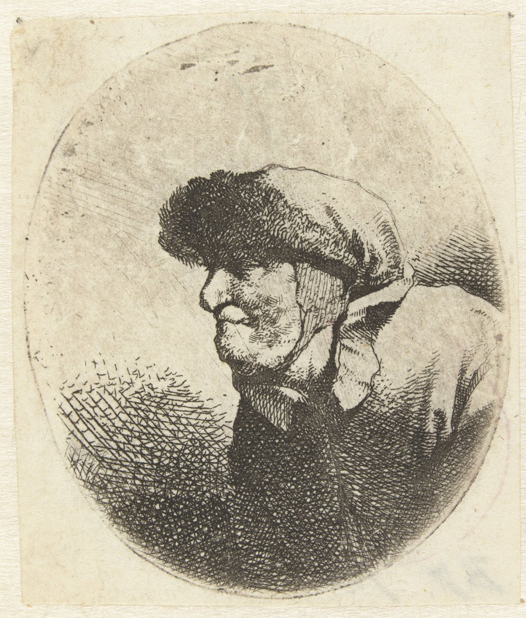 Egy idős nő mellképe, profilban alkotó: Cornelis Pietersz. Bega