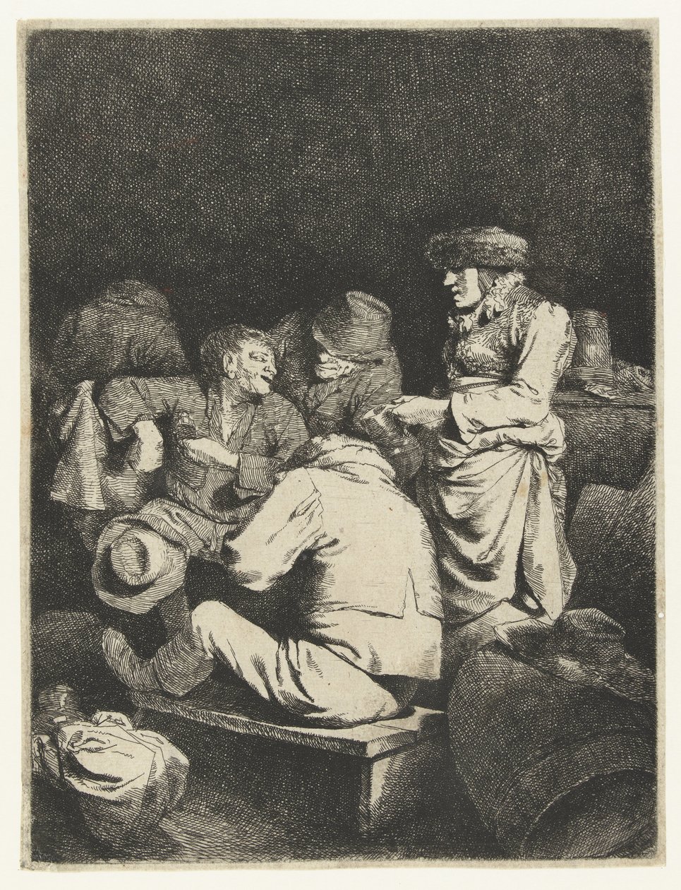 Háziasszony és társaság a fogadóban alkotó: Cornelis Pietersz. Bega