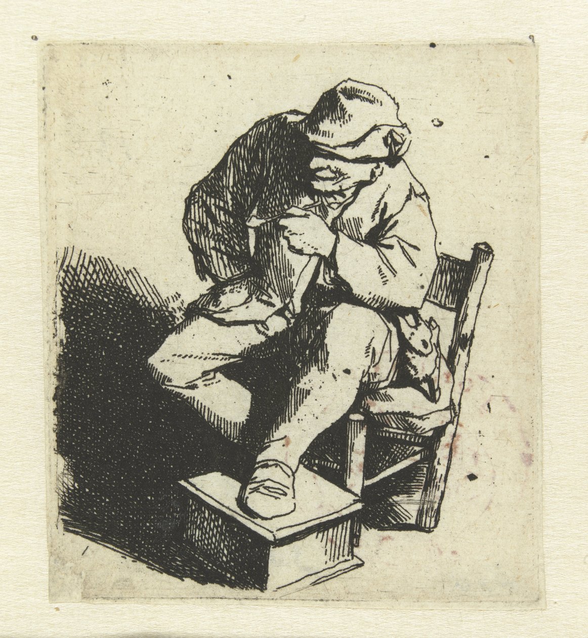 Ülő farmer pipával a bal kezében alkotó: Cornelis Pietersz. Bega