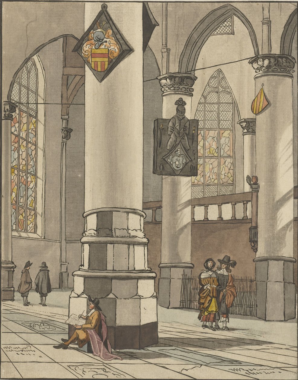Kerkinterieur alkotó: Cornelis Ploos van Amstel (signed by artist)