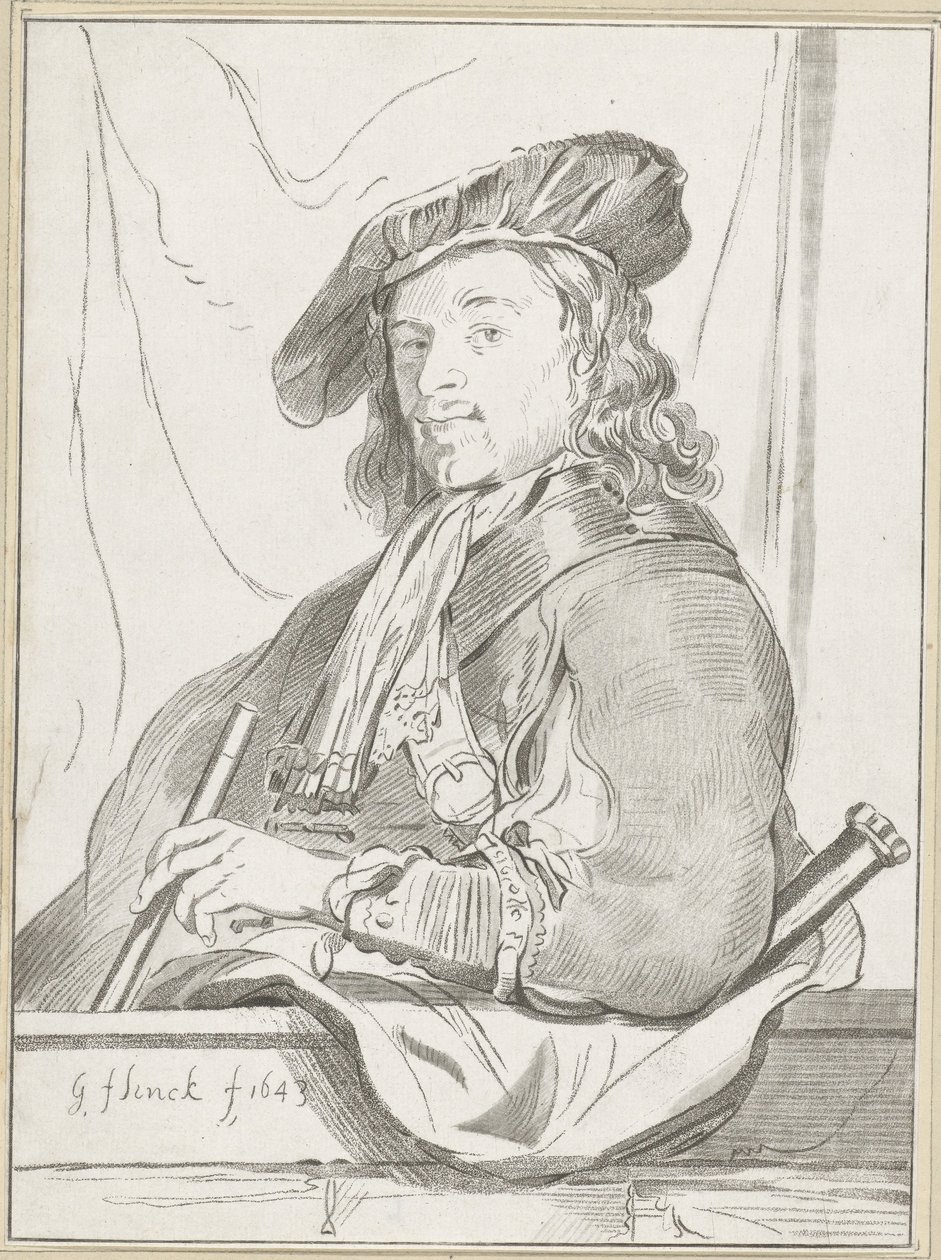 Férfi mellvéden alkotó: Cornelis Ploos van Amstel (signed by artist)
