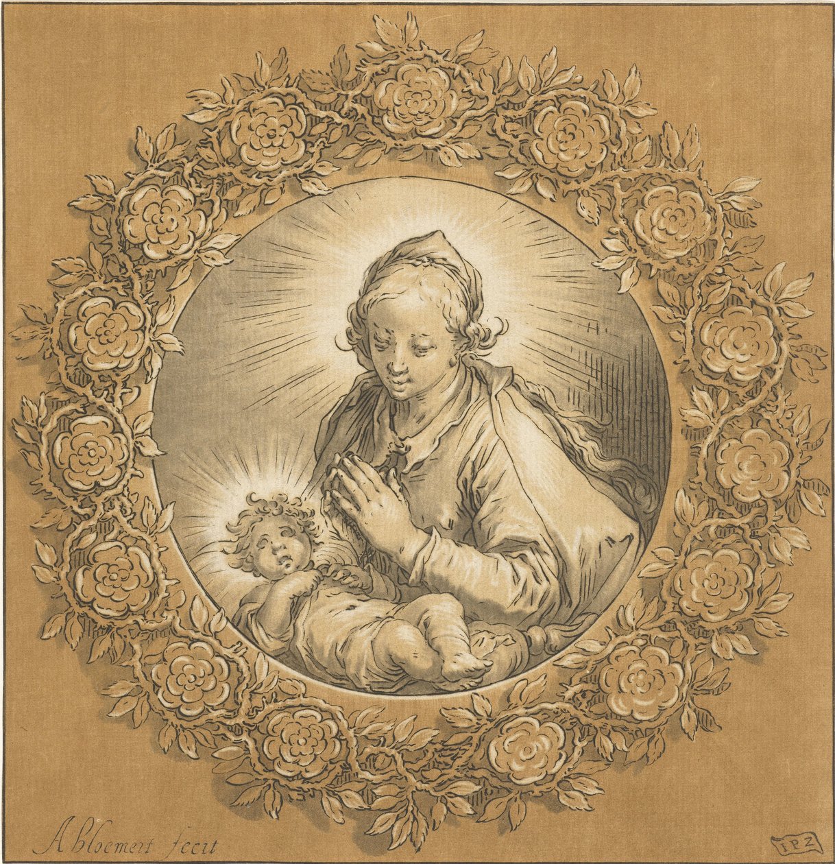 Mária gyermek Krisztussal Szűz Mária és a gyermek Jézus alkotó: Cornelis Ploos van Amstel (signed by artist)