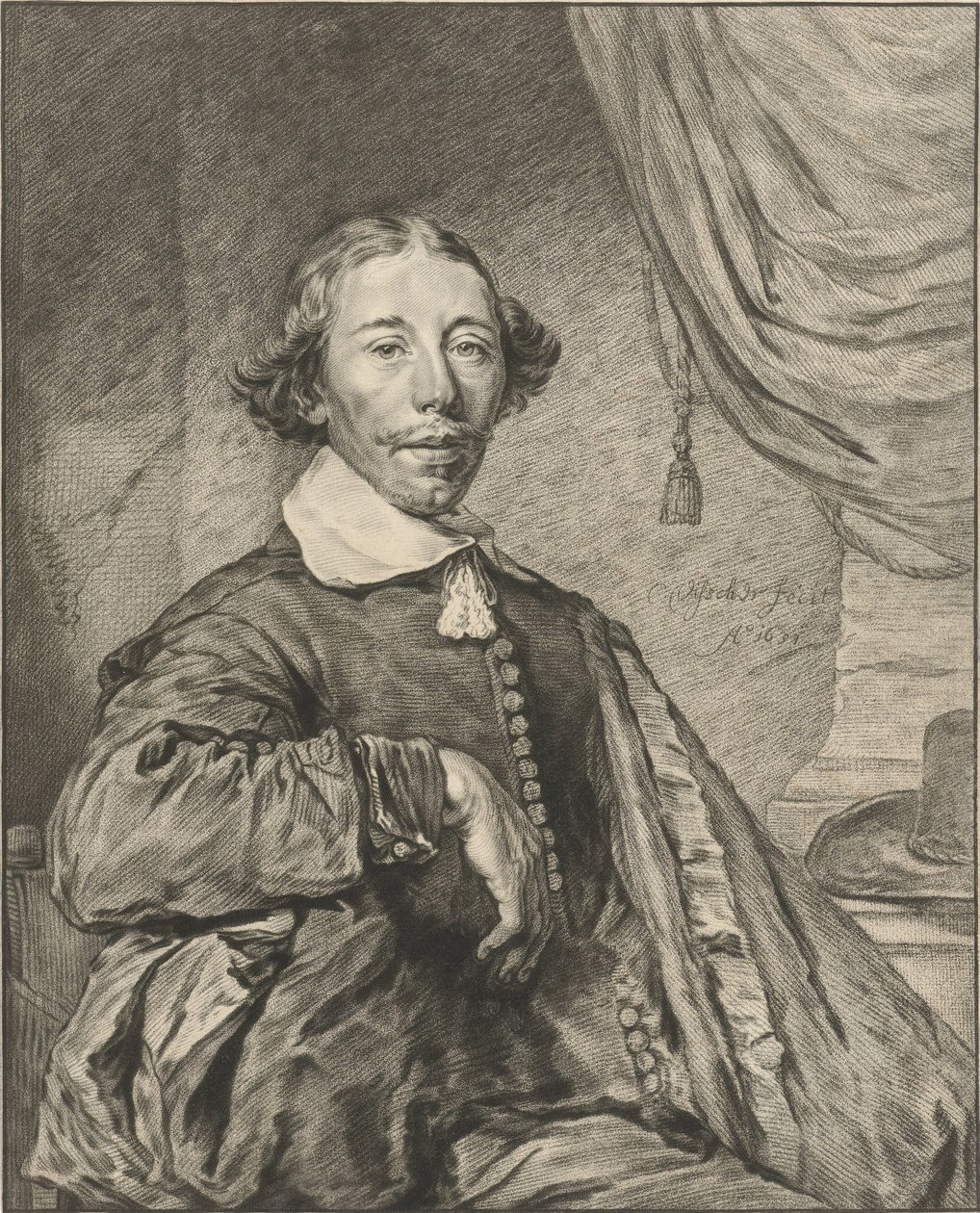 Egy férfi portréja alkotó: Cornelis Ploos van Amstel (signed by artist)
