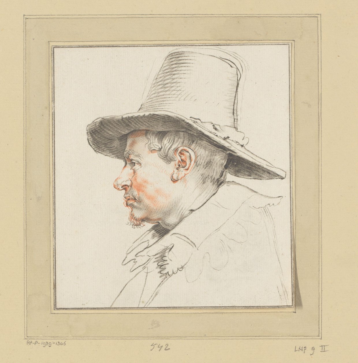 Egy ismeretlen férfi portréja alkotó: Cornelis Ploos van Amstel (signed by artist)