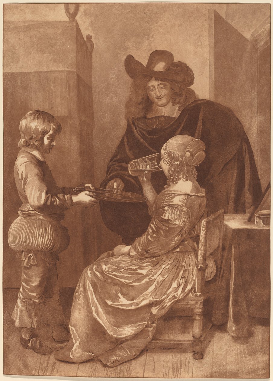 Cavalier és Lady lappal alkotó: Cornelis Ploos van Amstel