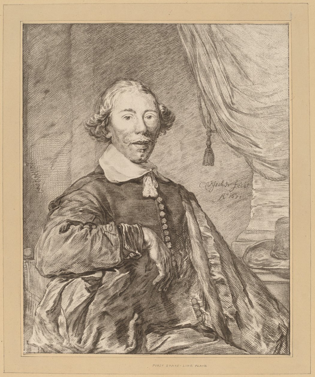 Egy ülő férfi portréja alkotó: Cornelis Ploos van Amstel