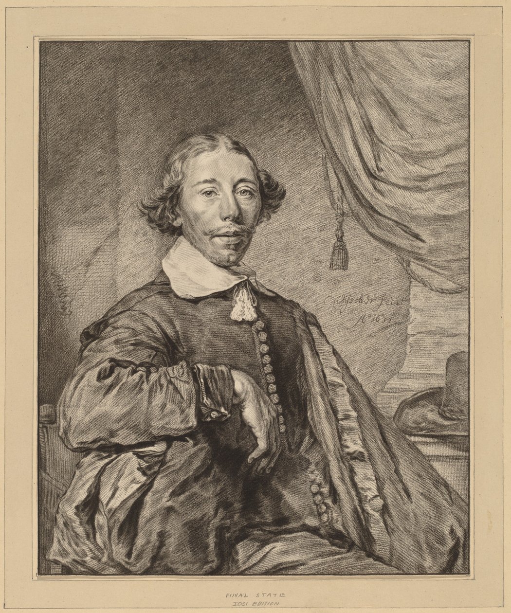 Egy ülő férfi portréja alkotó: Cornelis Ploos van Amstel