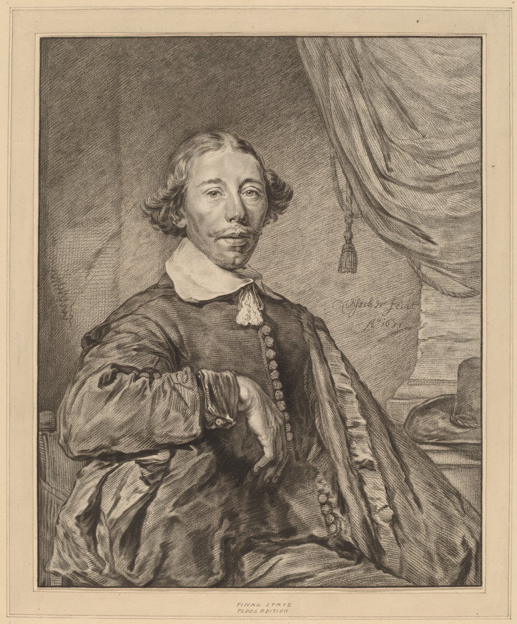Egy ülő férfi portréja alkotó: Cornelis Ploos van Amstel