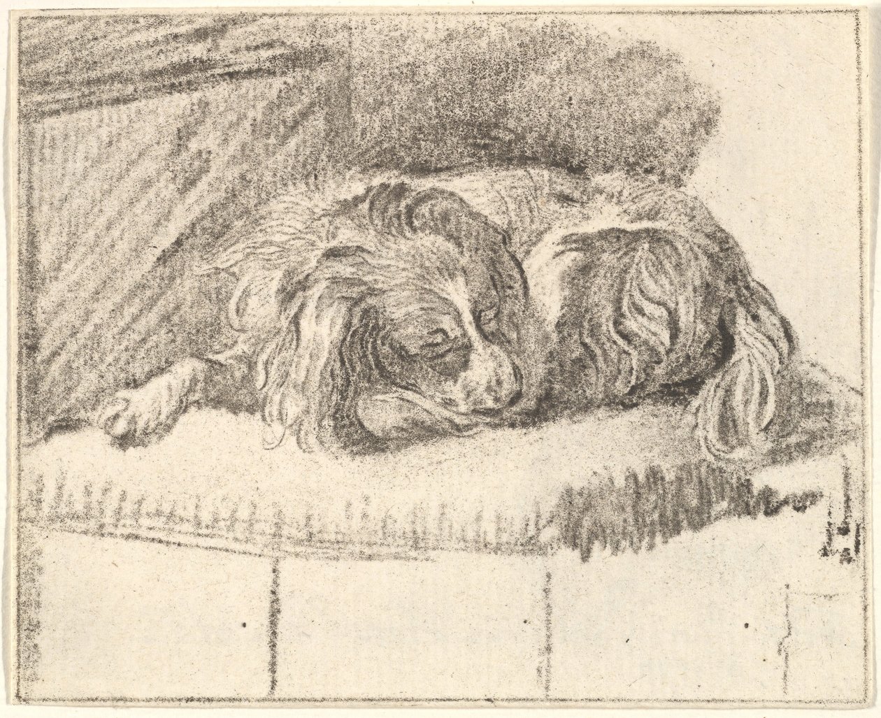 Alvó kutya, 1777. alkotó: Cornelis Ploos van Amstel