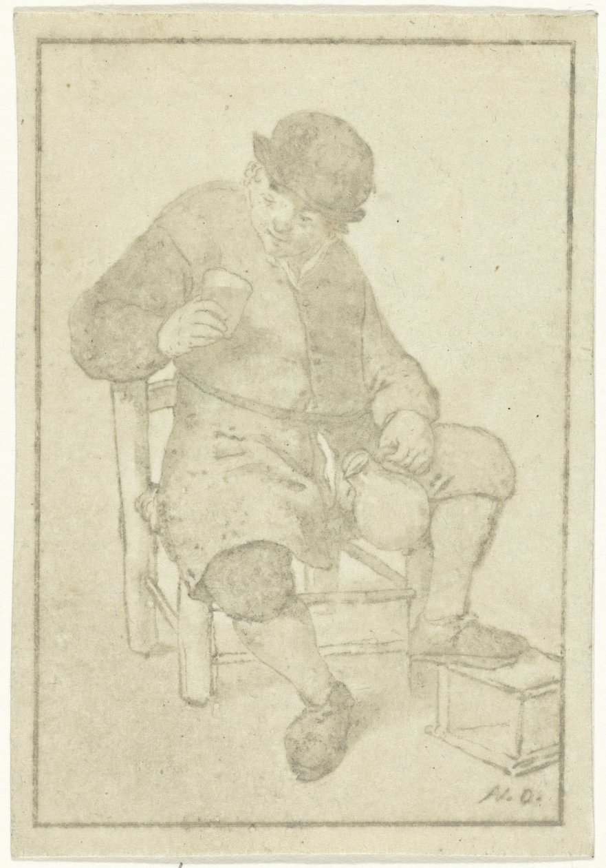 Ülő farmer kancsóval alkotó: Cornelis Ploos van Amstel
