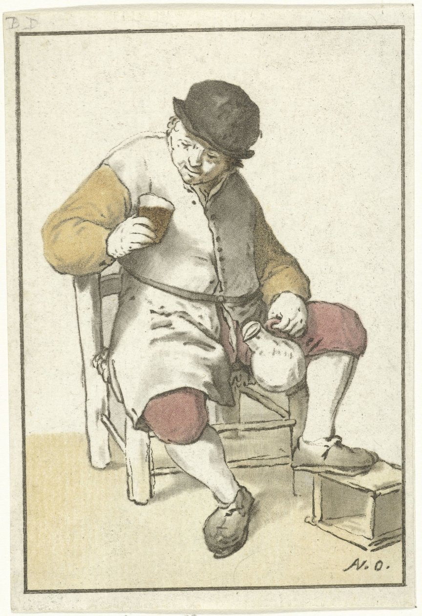 Ülő farmer kancsóval alkotó: Cornelis Ploos van Amstel