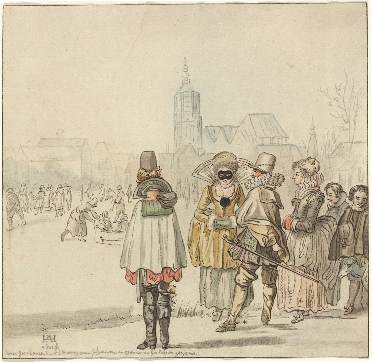 A tél királya a jégen alkotó: Cornelis Ploos van Amstel after Hendrick Avercamp