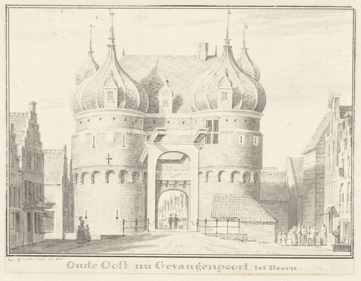 A régi Oosterpoort vagy Gevangenpoort Hoornban alkotó: Cornelis Pronk
