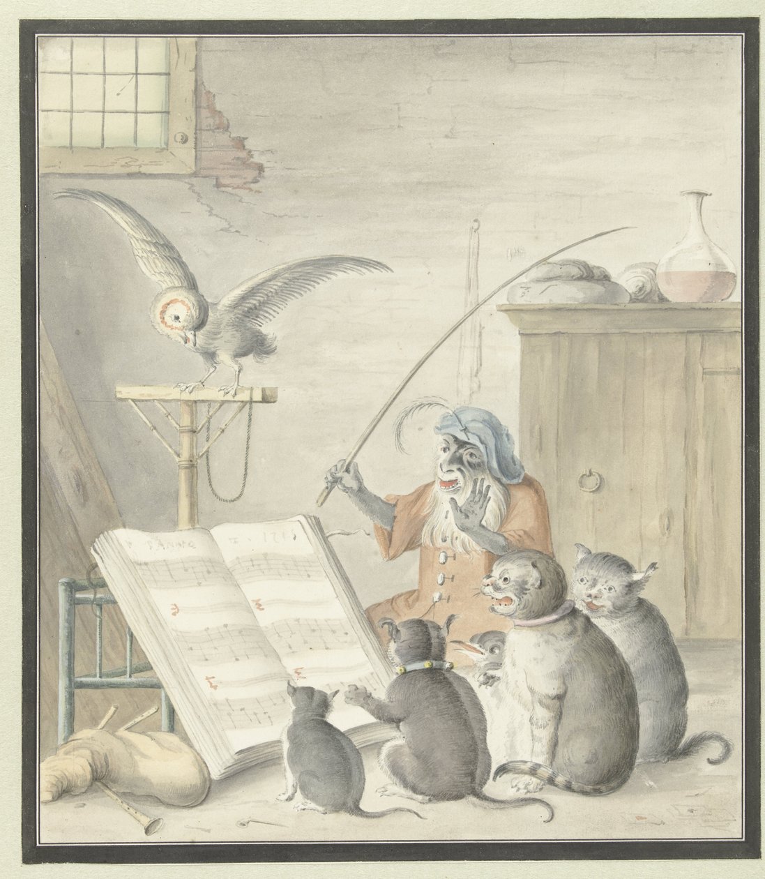 Belső macskakoncerttel alkotó: Cornelis Saftleven (possibly)