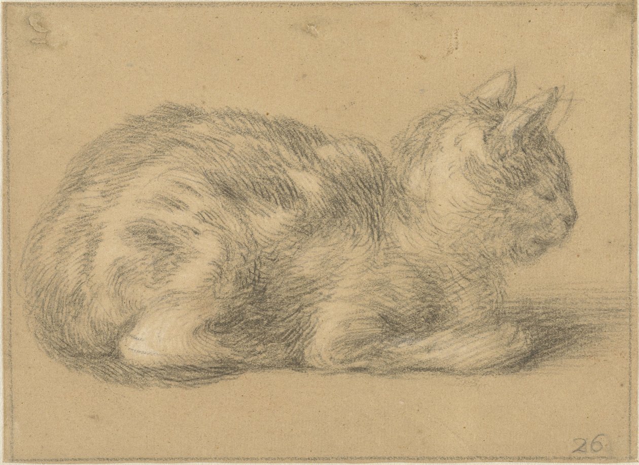 Ülő macska, jobbra alkotó: Cornelis Saftleven (possibly)