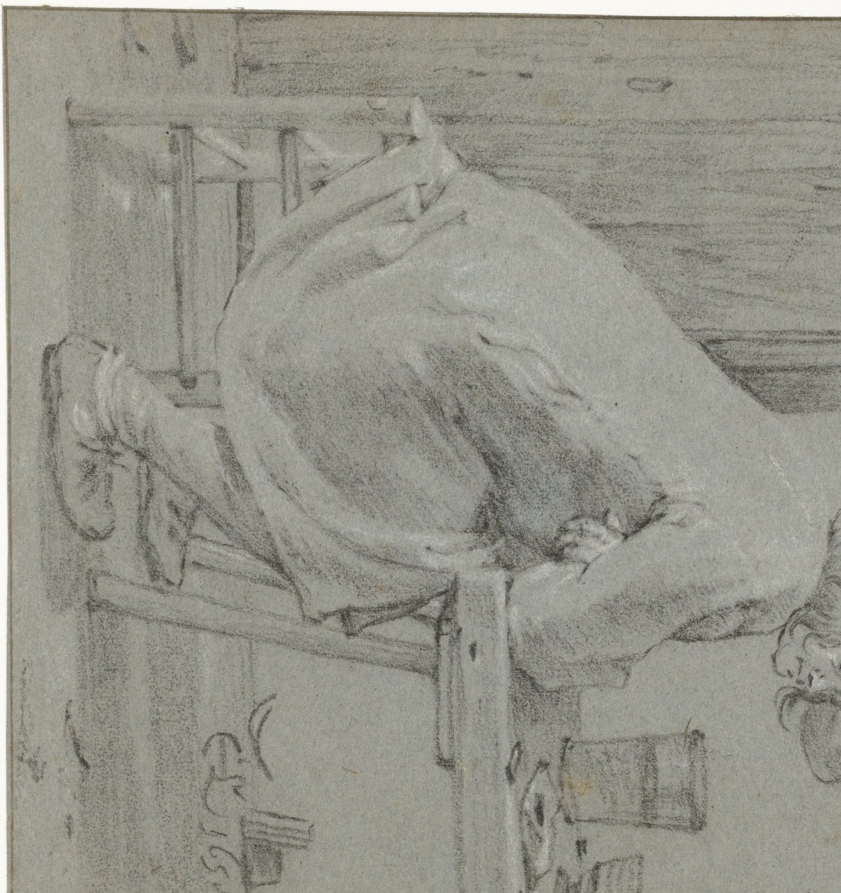 Férfi ül az asztalnál alkotó: Cornelis Saftleven