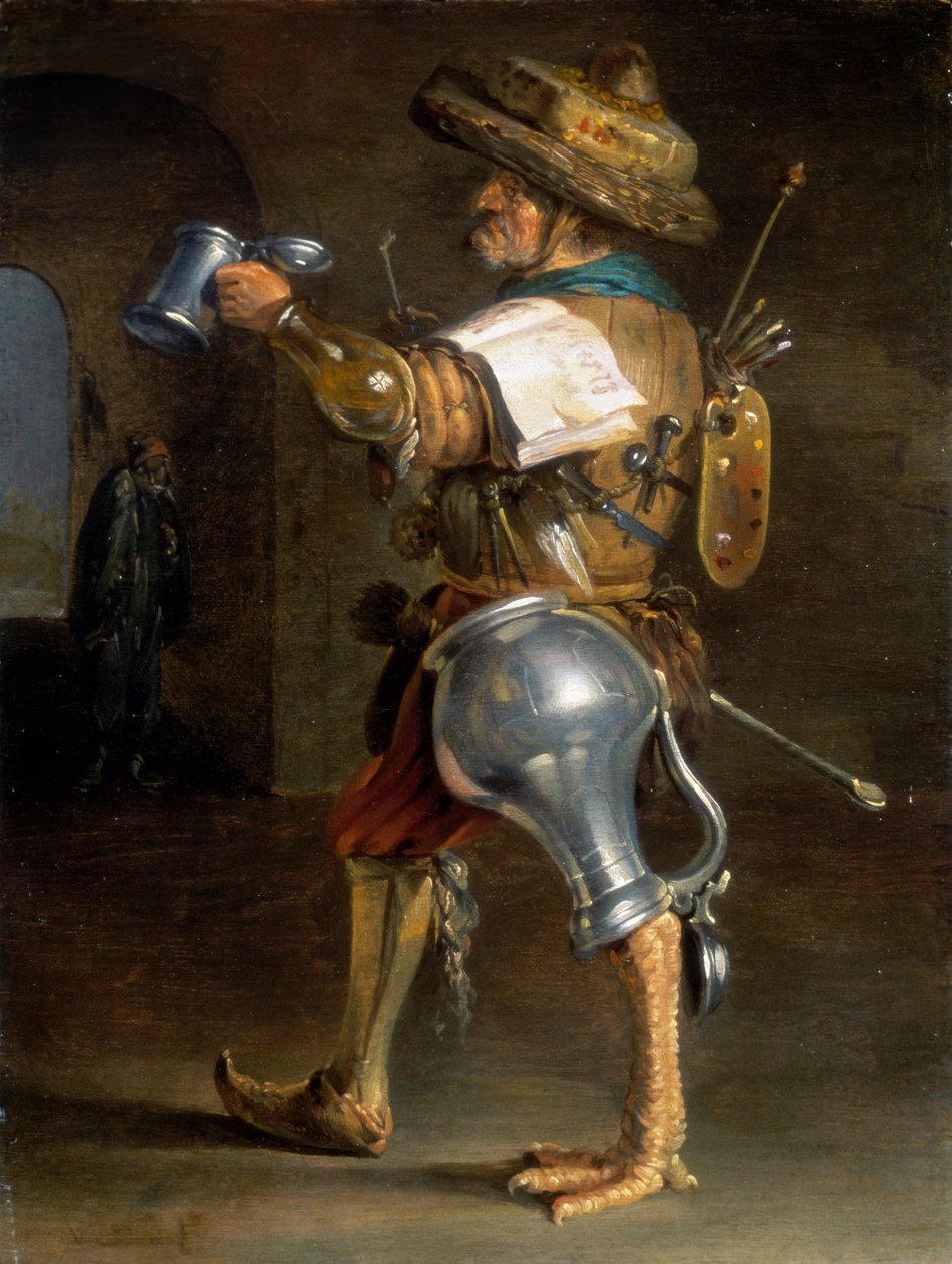 Egy ember antropomorf alakja (egy pár) alkotó: Cornelis Saftleven