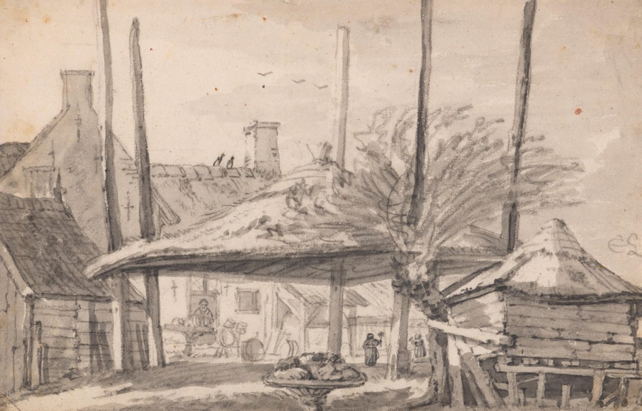 Egy üres szénakazal alkotó: Cornelis Saftleven
