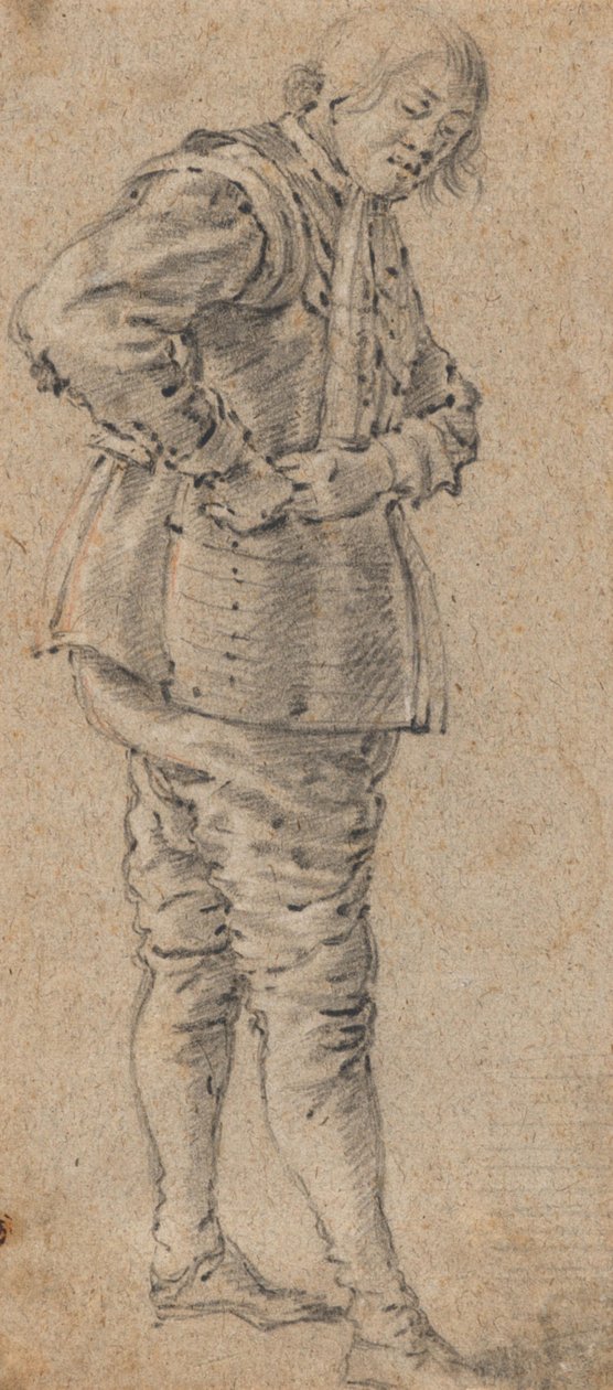 Páncélt öltő álló férfi alkotó: Cornelis Saftleven