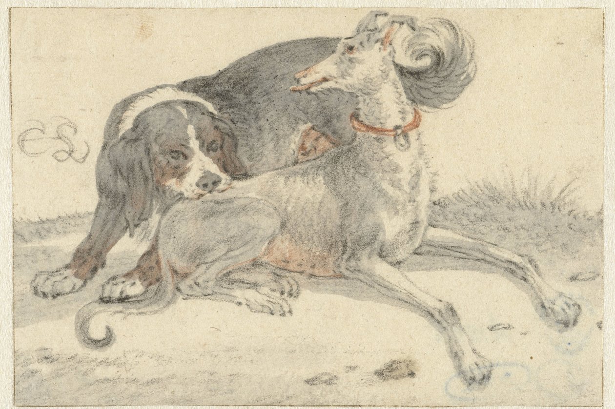 Agár és fogolykutya alkotó: Cornelis Saftleven