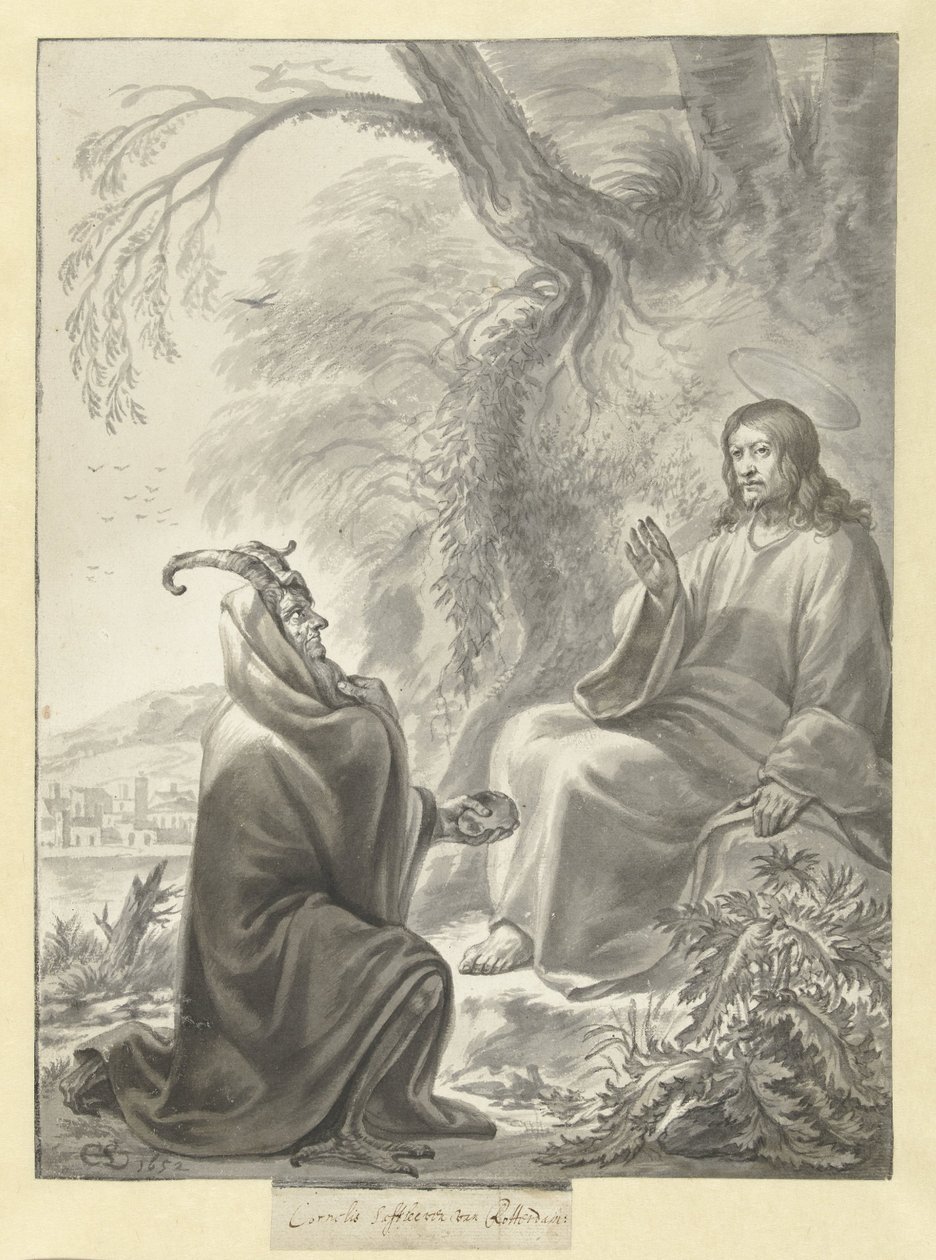 Krisztus megkísértése alkotó: Cornelis Saftleven