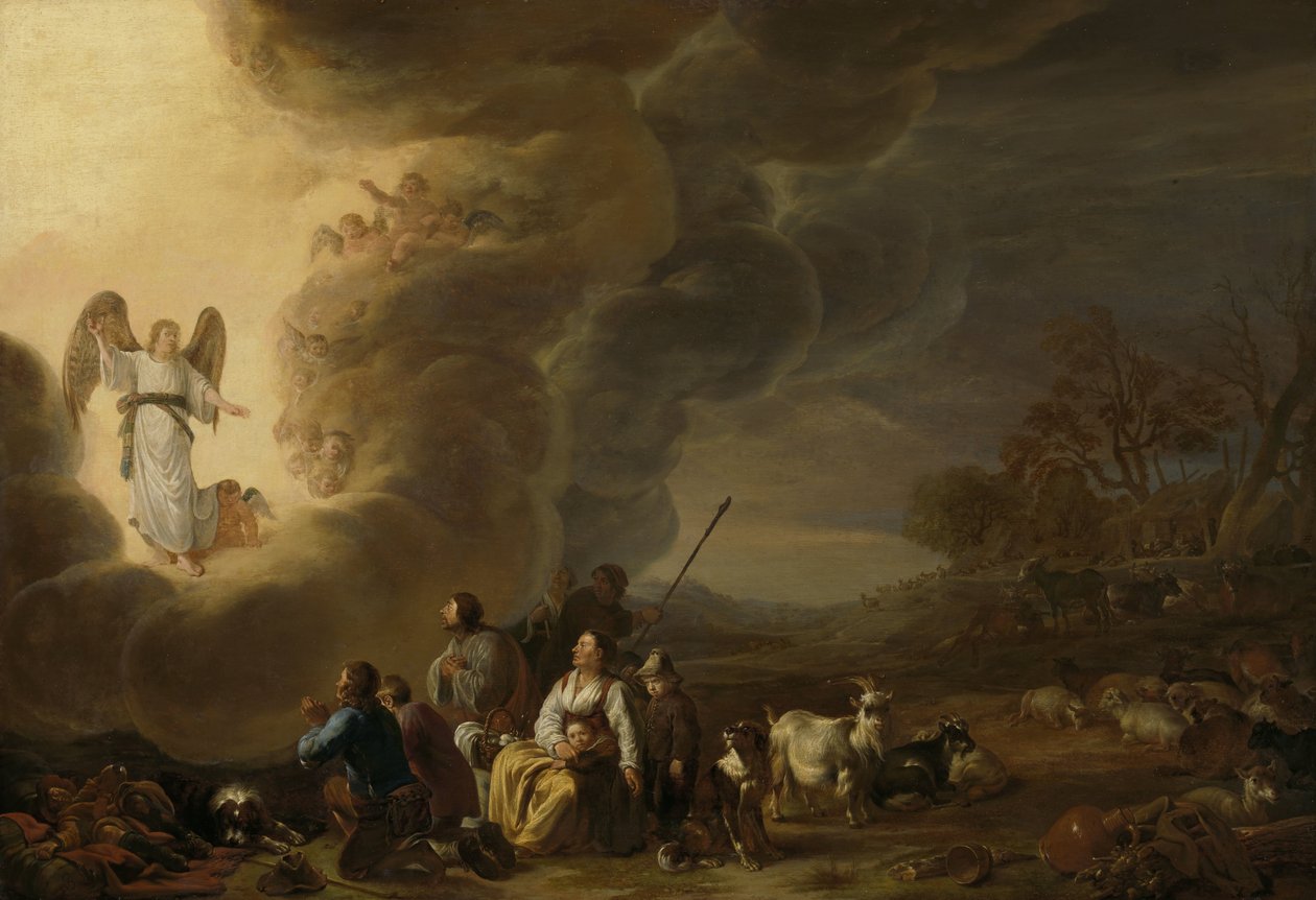 Az angyali üdvözlet a pásztornak alkotó: Cornelis Saftleven