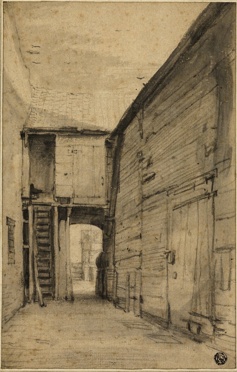 Egy régi ház udvara alkotó: Cornelis Saftleven