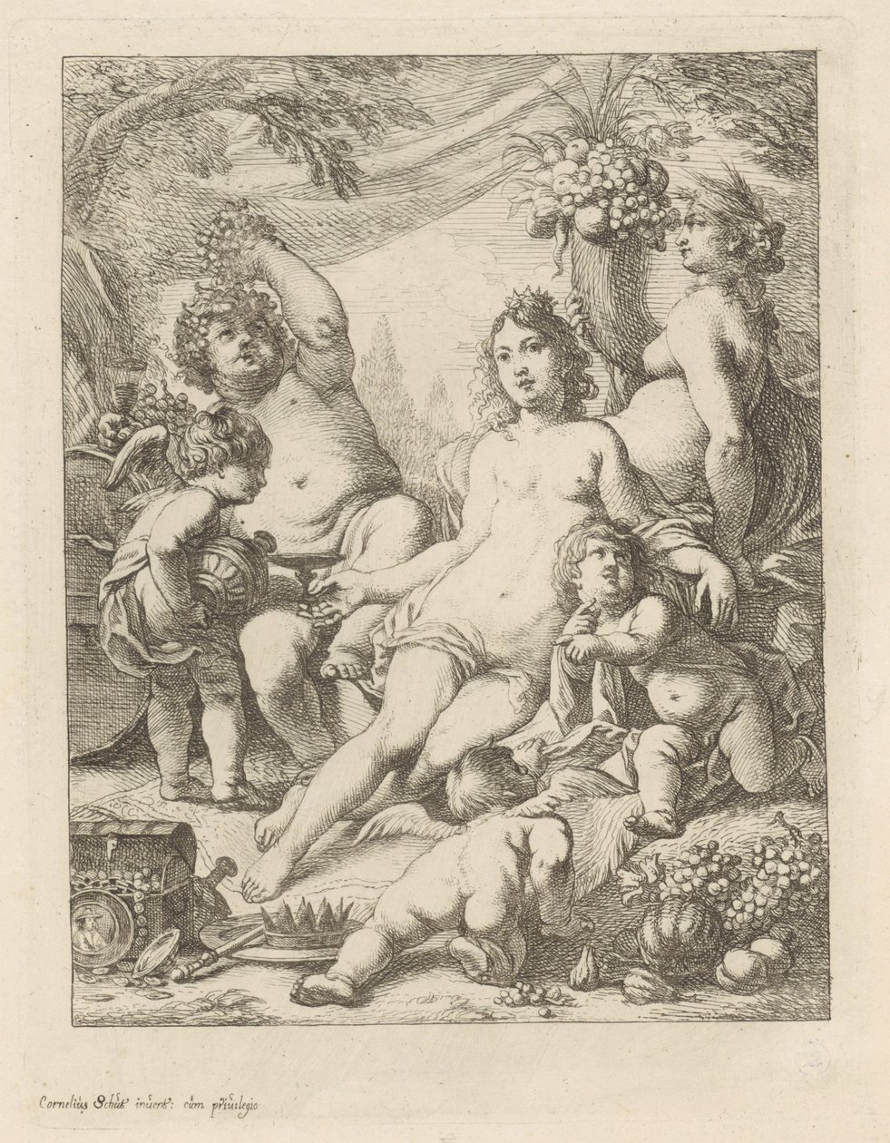 Bacchus, Vénusz és Ceres. alkotó: Cornelis Schut (I)