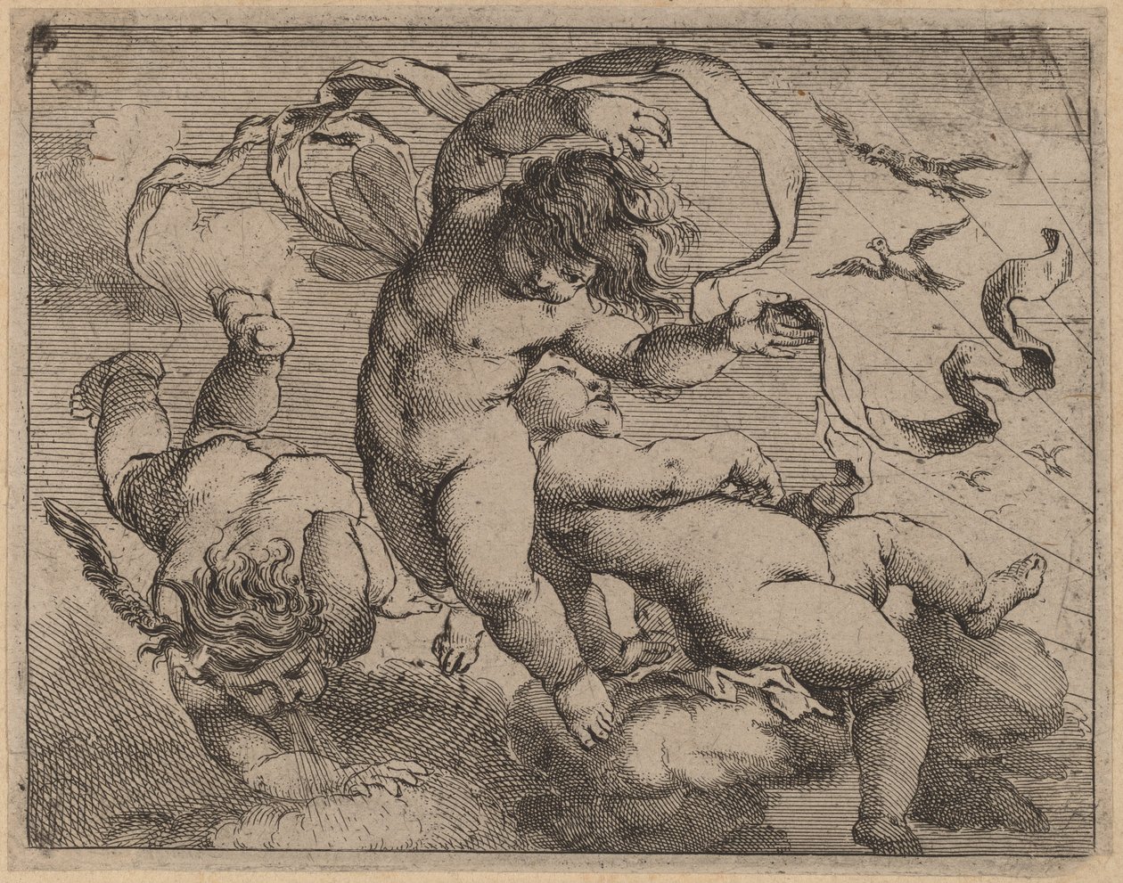 Három repülő putti alkotó: Cornelis Schut I